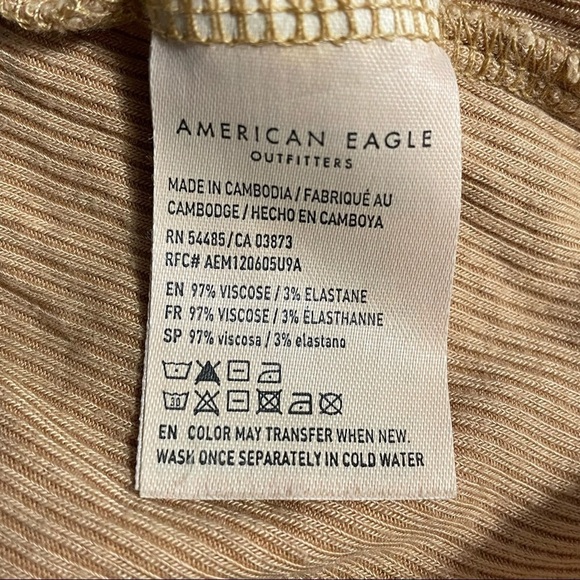 AE soft & sexy ribbed tan long sleeved tee medium - Picture 7 of 7